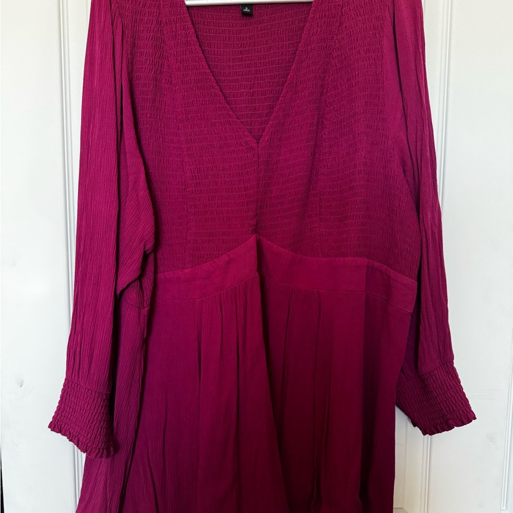 torrid Ribbed Scoop Neck Top in Deep Berry